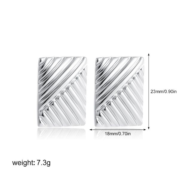 Unisex Hot Selling New Products Square Twill Exaggerated Large Earrings Retro Atmosphere High End Earrings_ipsvogv.com