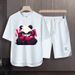 Men's Clothing 2024 Waffle Casual Summer Suit Men's Loose Teen Short sleeved T shirt Shorts Handsome Two piece Suit_ipsvogv.com