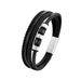 Hot selling black genuine leather woven bracelet for men, multi-layer bead stainless steel bracelet, men's gift_ipsvogv.com