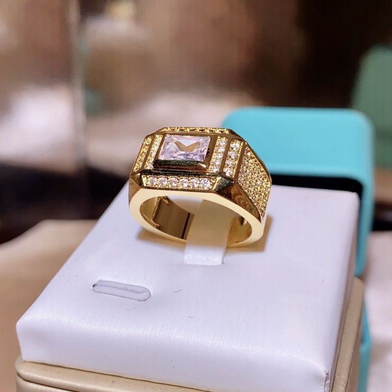 niche Rectangular Product Electroplated Light New Large Luxury Full Diamond Men's Ring_ipsvogv.com