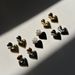 Unisex Fashionable Niche INS Titanium Vintage Large And Small Peach Heart Gold Earrings_ipsvogv.com