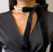 Trendy Jewelry Black Ribbon Knot Choker Clavicle Chain Fashion Pearl Necklace_ipsvogv.com