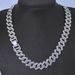 Men’s Jewelry Set Fashion Hip Hop Style New 15mm Diamond Simple Head Trendy Cuban Chain Full Diamond Necklace Big Gold Chain_ipsvogv.com