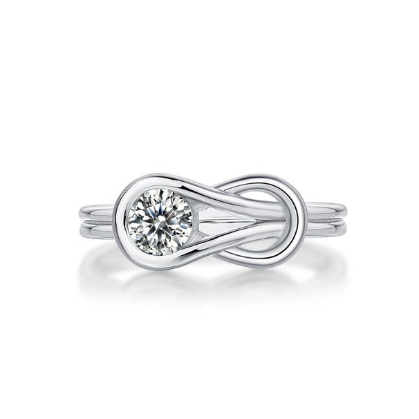 S925 Silver Moissanite Ring Surrounded By Brilliant Colored Gemstone Finger Ring Simple Personality Design All Match_ipsvogv.com