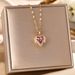 Korean Version Live Streaming Colorful Ocean Heart Pendant Titanium Steel Necklace For Women's Light Luxury Girlfriends_ipsvogv.com