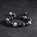 Volcanic Stone Bead Men's Hand Woven Snowflake Obsidian Reverse Scale Bracelet, Trendy_ipsvogv.com