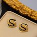 2025 New Ins Luxury Necklaces, Rings, Earrings, Three Sets, Fashionable And Personalized, Diamond Shaped S Letter_ipsvogv.com