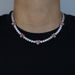 Hip Hop Heartbreak Tennis Chain Necklace For Men And Women - Silver Tone, 46cm & 51cm, Trendy Streetwear Jewelry Tennis Chain_ipsvogv.com