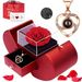 Women’s Jewelry Set Fashion Rose Jewelry Box with Heart shaped Necklace Fashion Love Pendant Mother's Day Christmas Gift_ipsvogv.com
