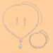 Jewelry & Accessories Rhinestone Tassel Wedding Accessories Silver Claw Necklace Earrings Bracelet Three Piece Set_ipsvogv.com