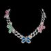 Unisex High Quality Ins Jewelry Full Of Diamond Oil Drip Butterfly Cuban Chain Necklace Hip Hop Necklace Clavicle Chain Female_ipsvogv.com