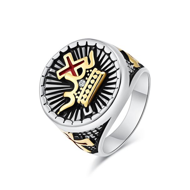 Retro style Pope cross titanium steel ring ring men's trendy personality wear hand accessories_ipsvogv.com