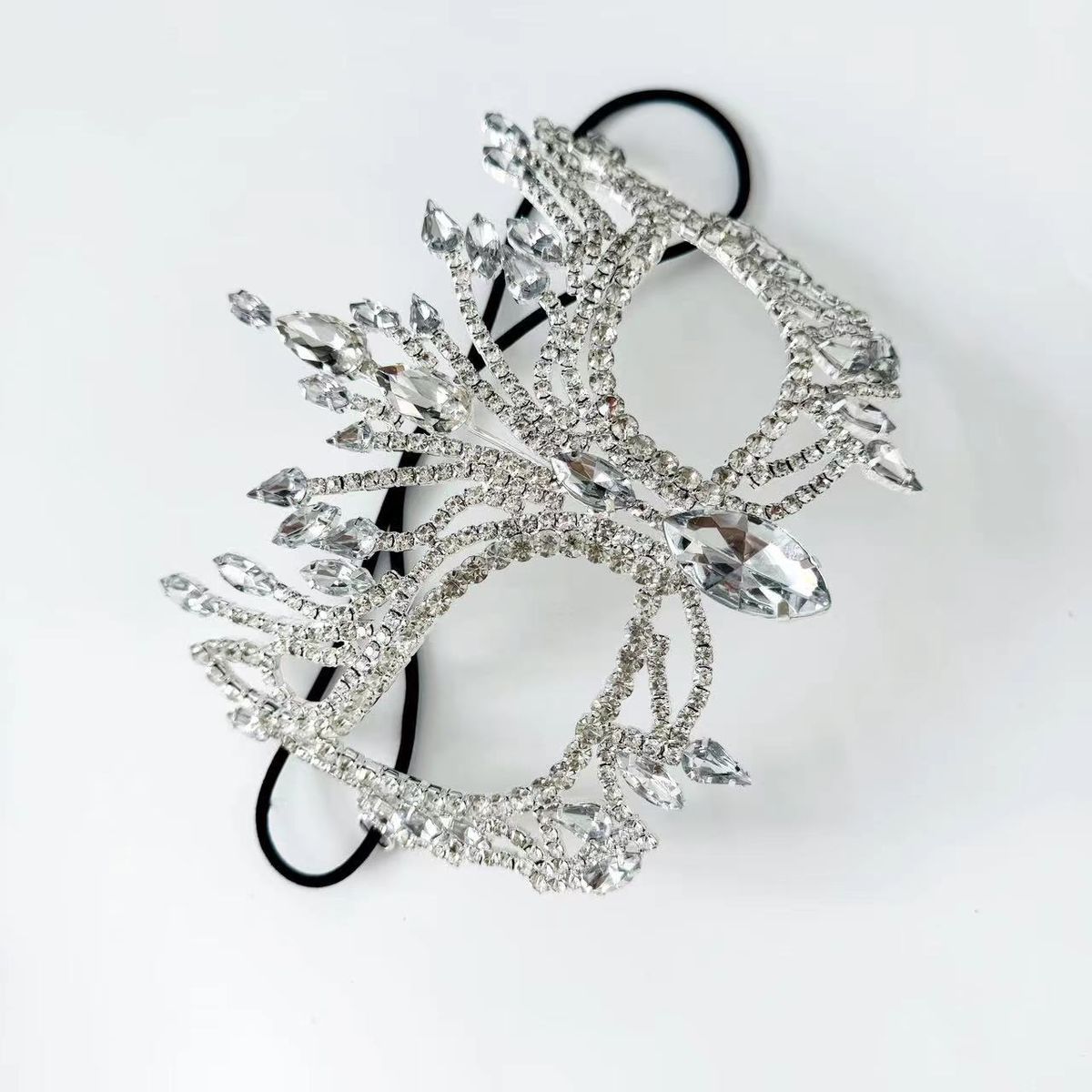 Geometric rhinestone mask ladies masquerade holiday party mysterious Halloween mask_ipsvogv.com