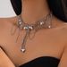 Exaggerated love rivet pendant sweet hot girl niche metal chain tassel necklace female_ipsvogv.com
