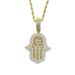 Hip Hop New Star Palm Pendant With Full Diamond Men's Necklace_ipsvogv.com
