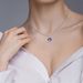 S925 silver love glass pendant necklace female clavicle chain necklace female jewelry silver jewelry processing_ipsvogv.com