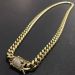 Mens Gold Tone 316L Stainless Steel Necklace Curb Cuban K Chain With Dias Clasp Lock 8mm/10mm/12mm/14mm/16mm/18m_ipsvogv.com
