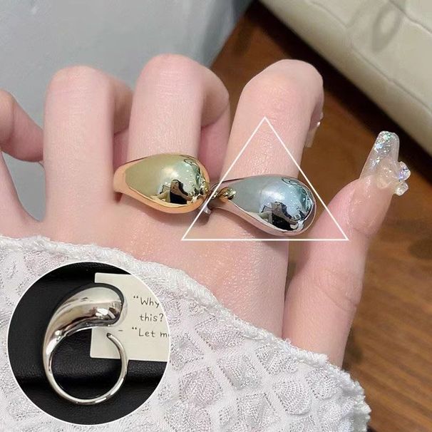Minimalist Waterdrop Ri, Women's Geometric Smooth Surface Versatile Ins Style, Niche Fashion, Personalized Open End_ipsvogv.com