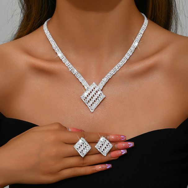Women’s Jewelry Set Fashion Jewelry Set Hot New Necklace High End Earrings Set Zircon Inlaid Multi Color_ipsvogv.com