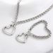 Women's Jewelry Set Fashion Exaggerated Heart Shaped Pendant Keel Chain Personality Titanium Steel Peach Heart Bracelet Necklace Jewelry Set_ipsvogv.com
