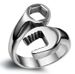 Tone Wrench Shaped Tools Handyman Stainless Steel Ring Size 7 8 9 10 11 12 13 14 15_ipsvogv.com