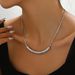 Geometric version of Korean forest style sweet necklace, female niche, pleated, high-end design, long lock collarbone_ipsvogv.com