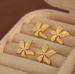 Uniquely Designed Gold Flower Irregular Stripe Earrings For Women's New Light Luxury Earrings, And Versatile_ipsvogv.com
