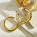 Women's Jewelry Set Fashion Titanium Steel C Shaped Gradient Earrings Personalized Design New Creative Popular Stainless Steel Exquisite Earrings_ipsvogv.com