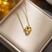 Love Double Ring Titanium Steel Necklace for Women's Gold Light Luxury, Design Sense, Temperament, Network Red Collar_ipsvogv.com