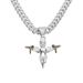 Hip Hop Gold Plated Masked Double Gun Wings Angel Pendant with Cool and Dominant Diamonds Cuban Necklace Jewelry_ipsvogv.com