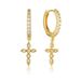 Women's Jewelry S925 Silver Needle Geometric Cross Ear Buckle Diamond Trendy Ear Hoop Earrings_ipsvogv.com