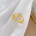 【 Real Gold 】 Four Leaf Flower Full Diamond With Adjustable Opening, Simple Handmade Ring, Couple's Pair Ring_ipsvogv.com