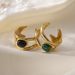 ins style obsidian stainless steel open ring female non fading natural stone titanium steel rings_ipsvogv.com