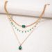 Women’s Jewelry Set Fashion Light Luxury Emerald Gemstone Bow Multi Layer Necklace Retro All Match Party Stacking Necklace Accessories_ipsvogv.com