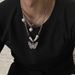 High Street National Tide Ins Hip Hop Street Personality Men And Women Titanium Steel Accessories Butterfly Pendant Dice Pearl Splicing Necklace_ipsvogv.com