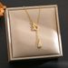Copper Plated Genuine Gold Pendant With Micro Inlaid Hollow Gourd Tassel Necklace, Exquisite Light Luxury Sparkling_ipsvogv.com