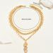 Commuter Style Diamond Studded Ladies Multi Layer Necklace Personalized Love Flower Design Long Clavicle Chain Necklace_ipsvogv.com