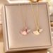 Korean Version Titanium Steel Necklace, Women's High-end Design, Ginkgo Leaf Cat's Eye Stone, Zircon Exquisite_ipsvogv.com