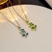 Titanium Steel Necklace Abalone Shell Small Flower Rose Pendant Plated With True Gold_ipsvogv.com