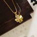 Sand Gold Four Leaf Flower Personality Lucky Grass Pendant For Women, Fashionable Niche Temperament High-end Necklace_ipsvogv.com