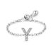 Women's Jewelry S925 Sterling Silver English Letters A Z Diamond Ring Ins Niche Light Luxury Versatile Adjustable Index Finger Ring_ipsvogv.com