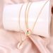 Fashionable And Minimalist Gold Shell With Micro Diamond Inlay Double-layer Necklace Jewelry_ipsvogv.com