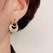 S Silver Needle Versatile Design Zircon Shell Double Hoop Elegant Simple Gentle Stud Earrings_ipsvogv.com