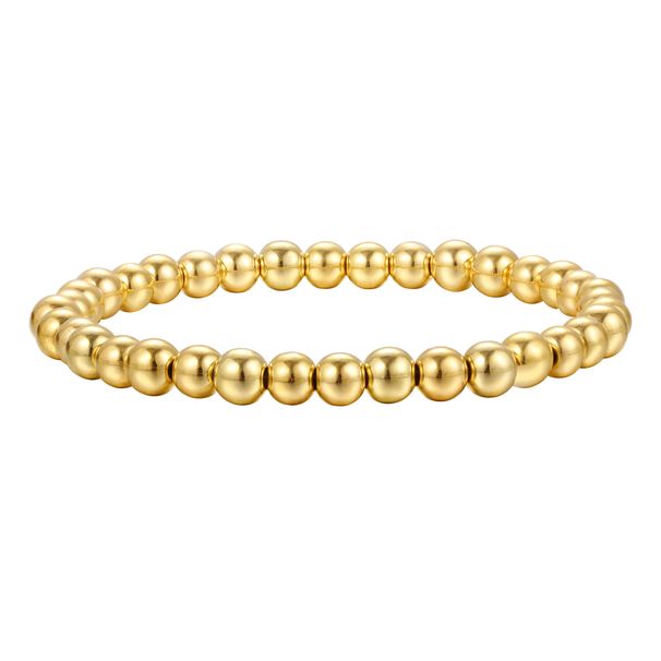 Hot Selg Simple Round Bead Gold Retro American Style CCB Elastic Beaded Bracelet_ipsvogv.com