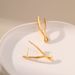 Geometric irregular lines cross design light year minimalist ear buckle K real gold plated earrings_ipsvogv.com