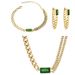 Fashion simple zircon double chain stacking necklace for women square all match light luxury fashion jewelry set_ipsvogv.com