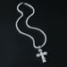 Hip Hop Personality Diamond-Studded Cross Pendant Necklace Men's Cool Disco Tennis Chain Jewelry_ipsvogv.com