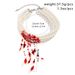 Triple Layer Pearl Tassel Crystal Necklace Goth Wind Blood Drop Cosplay Collar Chocker_ipsvogv.com