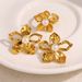 Stainless Steel Flower Pearl Hand Jewelry K Titanium Steel High Grade Ins Style Flower Earrings Ear Jewelry Set_ipsvogv.com