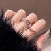 Red Zircon Open Ring, Cross Shaped, Light Luxury, High-end, Ins, Cool Style, Personality, Niche Design, Ring For Women_ipsvogv.com
